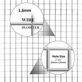 Wire Mesh 7x7mm Holes 22G (1/4"x1/4" inch) 48"High (4FT) 15Meters Glavanised